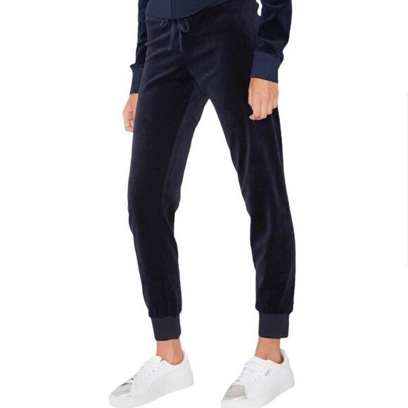 Juicy Couture Velour Jogger Pants Navy Blue - Picture 4 of 11
